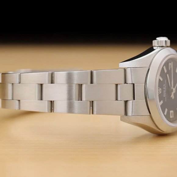 SALE MINT LADIES ROLEX BLACK DIAL 24MM